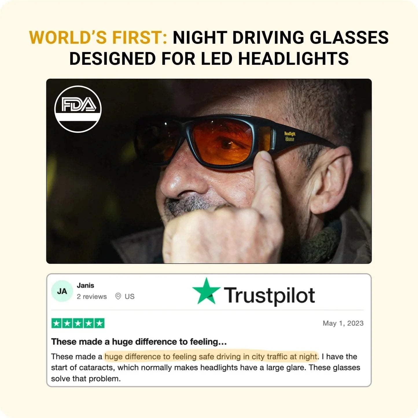 🔥3,155 sold in last 24 hours🔥Headlight Glasses™ with GlareCut Technology