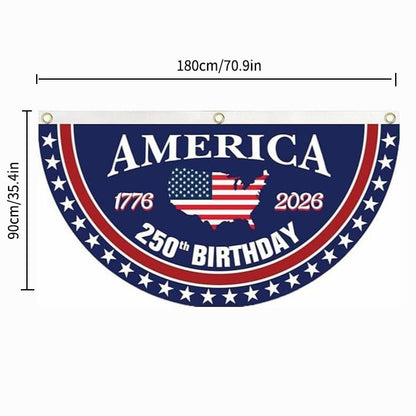 𝐎𝐟𝐟𝐢𝐜𝐢𝐚𝐥 𝐁𝐫𝐚𝐧𝐝 𝐒𝐭𝐨𝐫𝐞🗽USA 250th Anniversary Flag Half Round Banner🦅
