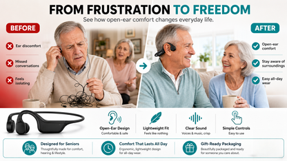 🏆Flash Sale⚡ 50K+ SOLD⏰👂Revitalize your ears again💖Advanced Bone Conduction Smart Hearing Headphones Pryxo™ X7